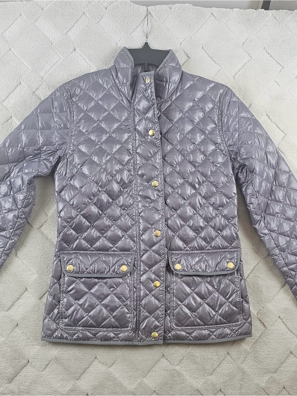 J. Crew Shiny Downtown Quilted Field Puffer Jacket Womens Extra Small